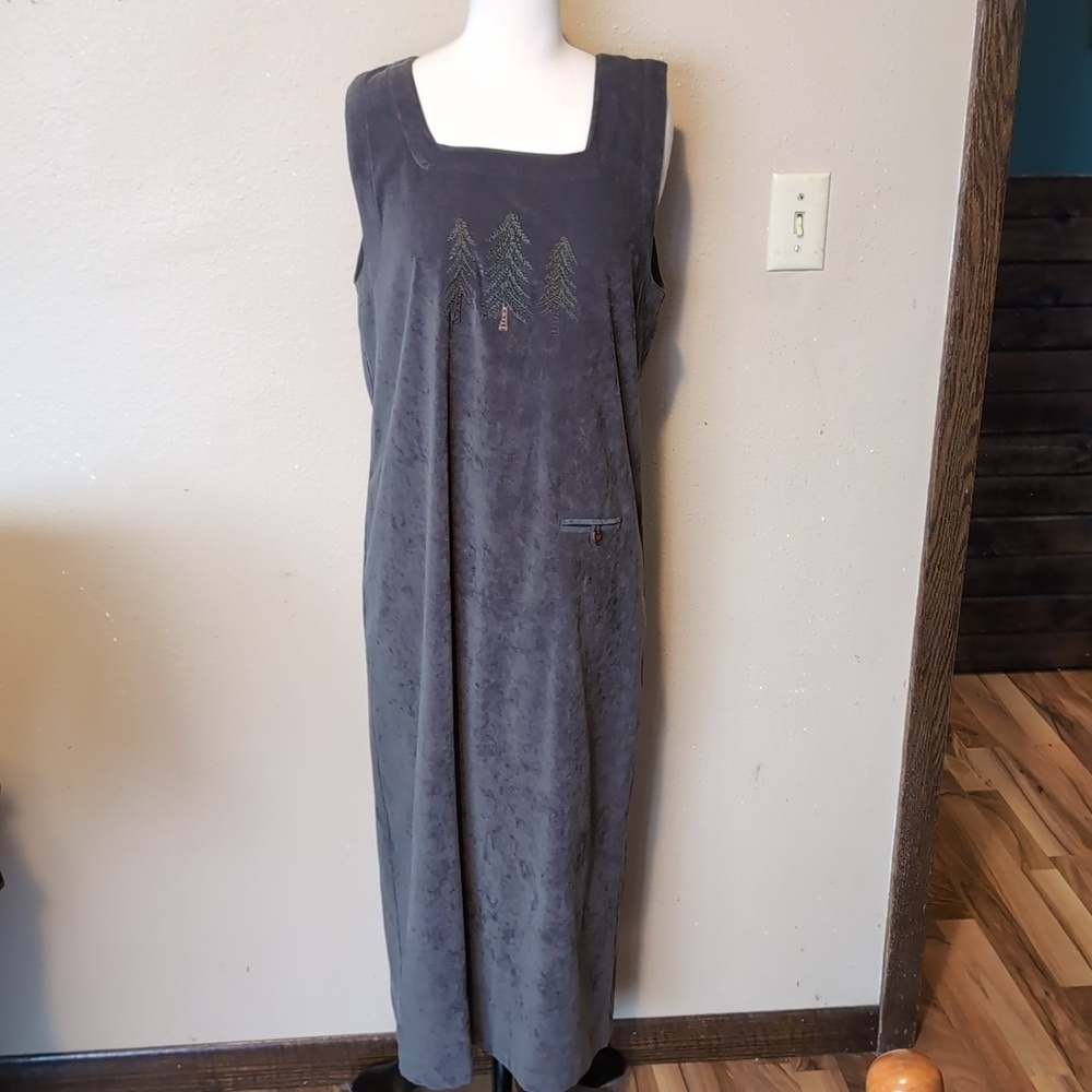Christopher & Banks Winter Evergreen Velvet Maxi Dress